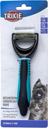 TRIXIE Pet Deshedding Undercoat Rake - For Cats and Dogs, Detangle and Thin 2" x 7" (5x18cm)
