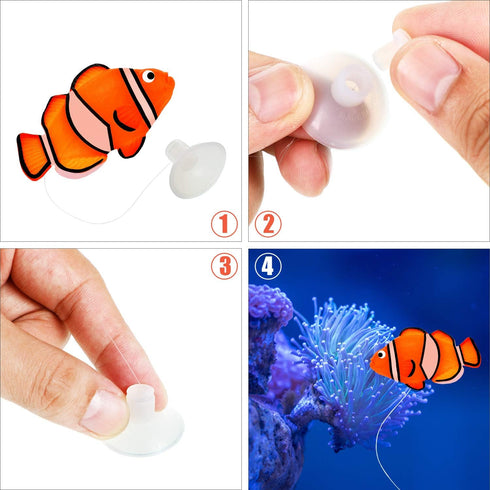 Weewooday 7 Pieces Artificial Glowing Fish, Colorful Floating Jellyfish Aquarium Decor