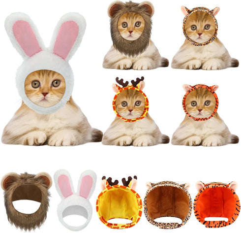 5 Pcs Cat Hat - Adorable Costume Bunny Hat with Ears for Cats and Small Dogs, Party Accessory Headwear