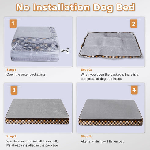 Magic Dog Orthopedic Bed for Extra Large Dogs, Super Soft 2-layer High Density Foam, Non Slip Bottom Mattress with