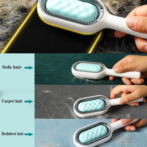Upgraded 4 in 1 Cat Grooming Brush with Water Tank, Pet Hair Removal Cat Hair Brush with Sticky Comb (Towels Not