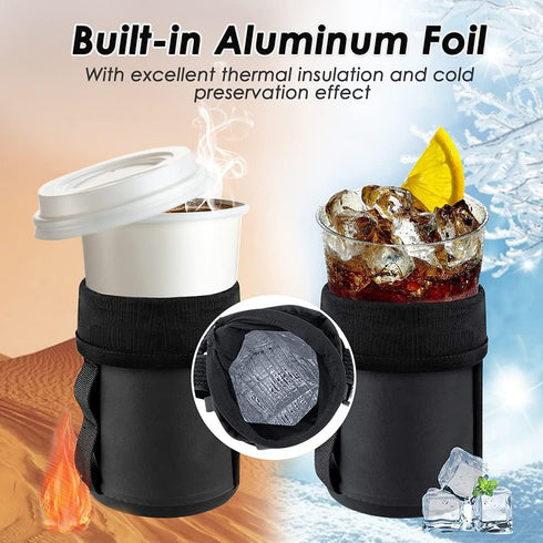 WOTOW Insulated Water Bottle Holder Bag, Bicycle Drink Cup Holder with Shoulder Strap for Cycling
