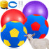 4 Pcs Goat Ball Toy Set with Covers - Anti Burst Training Toy with Inflator Pump for Goats (18inch, Red and Purple)