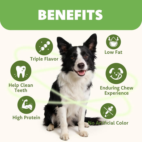 MON2SUN 6 Inch 35.27 oz (20 Count-Pack 1) Dog Treats, Triple Flavor Chicken Liver Duck and Chicken Wrapped Rawhide