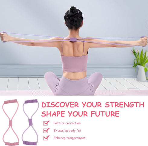 TURAOHU 2-Pack 8 Figure Resistance Band, Saludea Resistance Band with Handles Stretch Fitness Strap for Full-Body