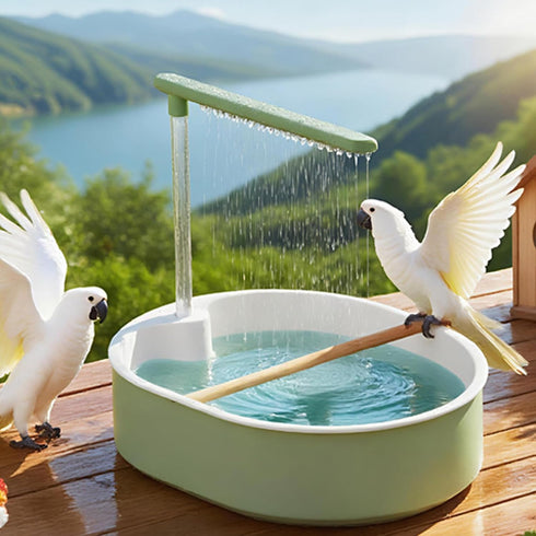 Luyismer Swimming Bathtubs Shower Bird Fountains Pool Toy Bath Water Dispenser for Cage Bird Tub