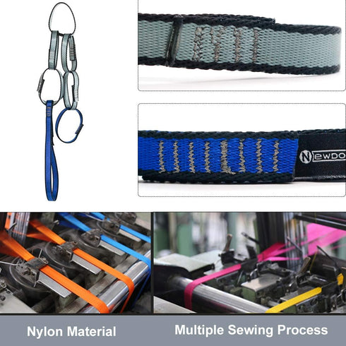 NewDoar Daisy Loop Chain for Climbing, 22KN Nylon Webbing Sling 0.7in Safe Chain, CE Certified for Outdoor