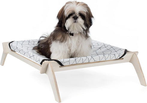 Pet Lounge, Raised Indoor Pet Bed for Cats or Small Dogs, Reversible Fabric Hammock for Comfort