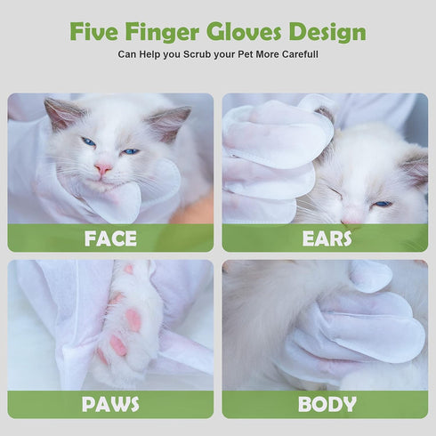 Pet Grooming Glove - Gentle Deshedding Brush Glove for Daily Care and Traveling - Perfect for Long & Short Fur