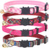 Pet's Company 4 Pack Adjustable Breakaway Cat Collar with Bell, Cute Pattern Collars for Kittens (Pink, 7-11 Inches)