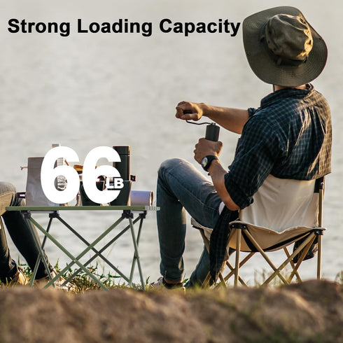 Small Folding Camping Table with Carry Bag, Portable Ultralight Compact Aluminum Beach Table, Foldable Mini Collapsible