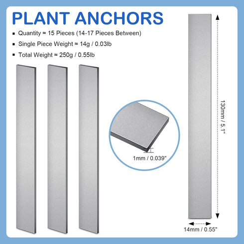 Aquarium Plant Over Weight Anchor about 15 Pcs Plant Weights Anchors for Fish Tank 5 Inch Can Cut Metal Strips 250g Weight Anchor for Live Plants Reinforced Weight Prevents Floating by Amyhill
