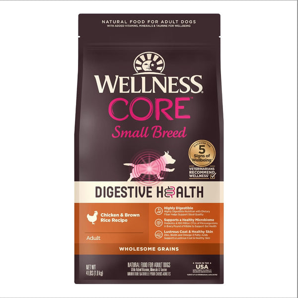 Wellness CORE Digestive Health Dry Dog Food with Wholesome Grains for Dogs with Sensitive Stomachs (Small Breed,