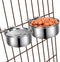 2 Pack Hanging Metal Dog Bowls, No Spill Stainless Steel Dish for Small & Medium Dogs (6.3 * 2.6” & 5.5 * 2.4”)