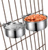 2 Pack Hanging Metal Dog Bowls, No Spill Stainless Steel Dish for Small & Medium Dogs (6.3 * 2.6” & 5.5 * 2.4”)