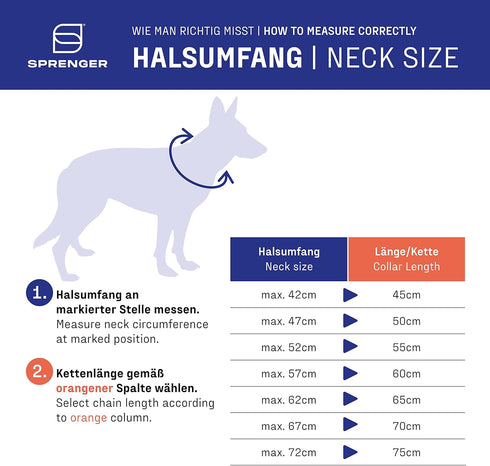 Herm Sprenger Stainless Steel Fur Saver Dog Chain Collar, Medium Link, Made in Germany (28in)