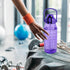 Motivational Half Gallon/64oz Water Bottle - Leak-Proof Tritan Jug with Straw & Time Marker for Fitness