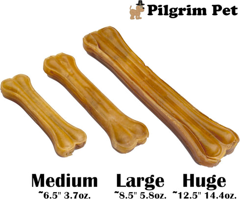 5-Pack of Premium Compressed Rawhide Bones for Dogs - Long Lasting 100% All Natural Bones for Aggressive Chewers, Large