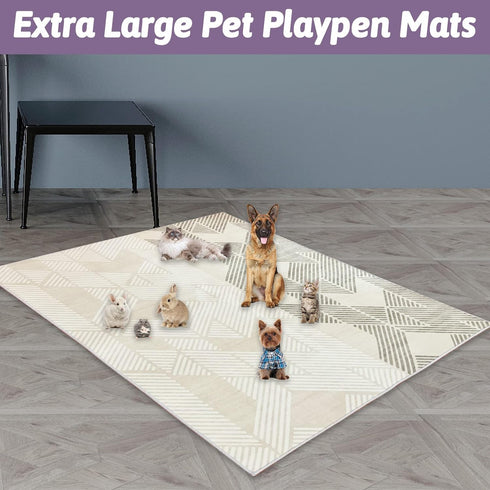 63 inch VCEPJH Extra Large Rabbit Cage Liner Reusable Washable Bunny Floor Mat Soft Animal Bedding Cage Flooring Pads
