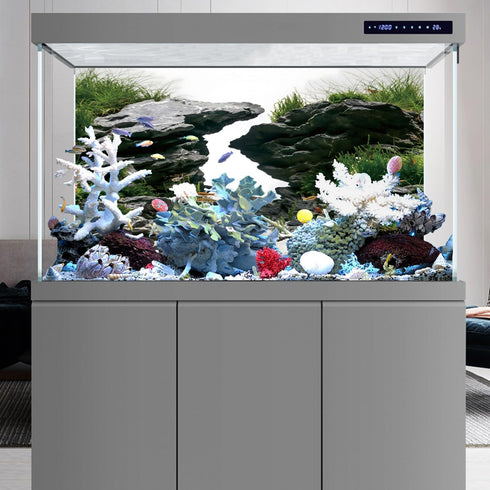 AWERT 30x18 inches Viewing Stone Fish Tank Background, River Bed & Lake Aquarium Vinyl Background.