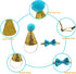 Christmas Pet Party Jazz Hat and Blingbling Bow Tie Breakaway Collar Set - Adjustable Headband for Small Dogs, Cats (01