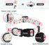 Ihoming Dog Collar and Leash Set for Daily Outdoor Walking, Floral GreenLake Design for Medium Dogs, M-Up to 45LBS