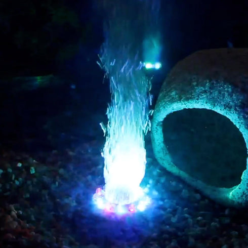 Penn-Plax Cascade Multi-Colored Rainbow LED Air Stone, Great Bubbler for Freshwater & Saltwater Aquariums