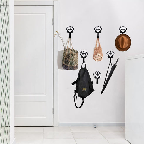 6 PCS Dog Paw Shaped Leash Hook for Wall, Metal Holder Wall Mounted Hanger for Coat Key Entryway Hallway
