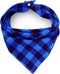 Christmas Plaid Dog Bandana with Button - Fall Dual Layer Scarf Soft Cotton Triangle Bib for Small Medium Large Dogs