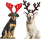 BWOGUE Dog Christmas Elk Reindeer Antlers Headbands Set, Pet Christmas Costume Accessories for Medium Large Dogs