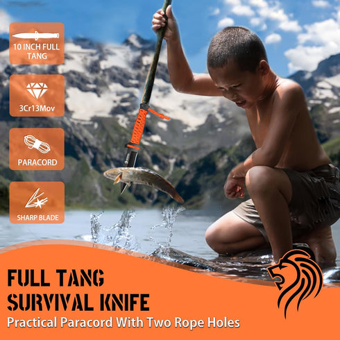 NedFoss 15" Machete & 10" Hatchets - Fixed Blade Hunting Knife with Sheath, Camping Tools Pack