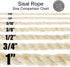 Natural Fiber Sisal Rope, 25 Feet Length, 1/2" Diameter for Various Uses