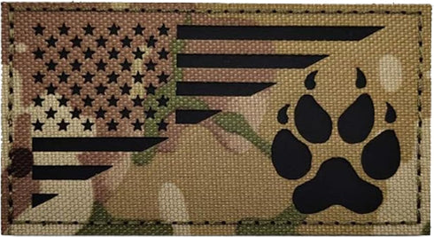 Reflective K9 Dog Handler Patches, K-9 USA Flag Tactical Military Appliques with Hook and Loop for Vests Harnesses