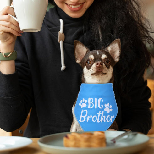 HJZHII Big Brother Dog Bandana, Cotton Adjustable Triangle Personalized Dog Bandanas Custom for Pregnancy Announcement