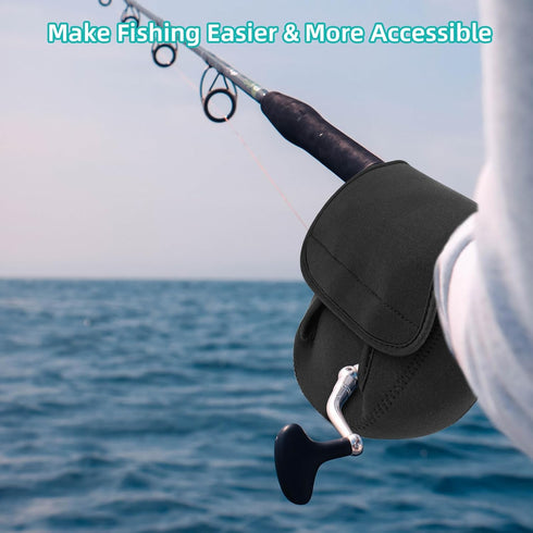 Neoprene Spinning Reel Cover, Waterproof & Shockproof Fishing Reel Protective Case for Universal Reel Pouch