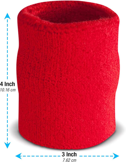 Suddora Arm Sweatbands, Absorbent and Breathable Thick Cotton Bands for Gymnastics, Basketball, and Football