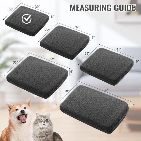 nanbowang Waterproof Dog Bed Covers, Washable Pet Hair Easy to Remove Quilted Pillow Cover for Dog/Cat (20X30X6