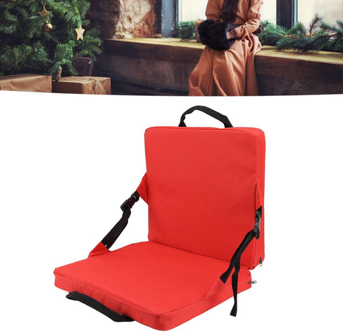 1PCS Jeanoko Stadium Folding Chair Cushion with Back Support, Foldable Stadium Seat Cushion,Storage Pocket for Lawn