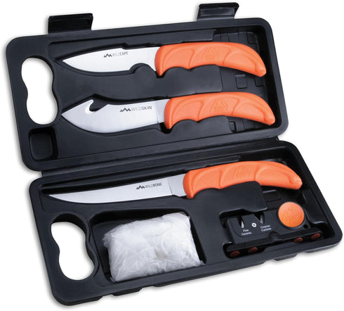 Outdoor Edge WildLite 6-Piece Hunting & Game Processing Knife Set with Case - Includes Gut Hook & Caping Knife