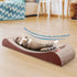 FluffyDream Cat Scratcher, Infinity Shape Curved Scratching Pad House Bed Furniture Protector, Brown, Bone + Bell