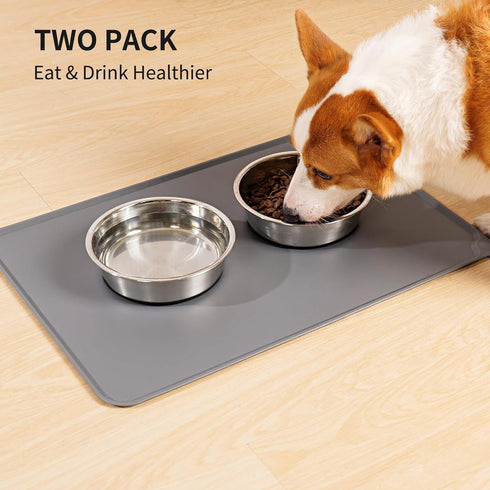 Taglory 2 Cup Stainless Steel Dog Bowls Set of 2 for Food and Water, Anti-Slip Silicone Base, Rust Resistant, 17oz,