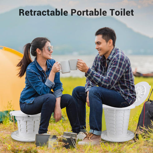 7 330.7lb Pilipane Retractable Portable Toilet Foldable Travel Toilet Level Adjustable Height Camping Portable Potty