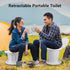 7 330.7lb Pilipane Retractable Portable Toilet Foldable Travel Toilet Level Adjustable Height Camping Portable Potty