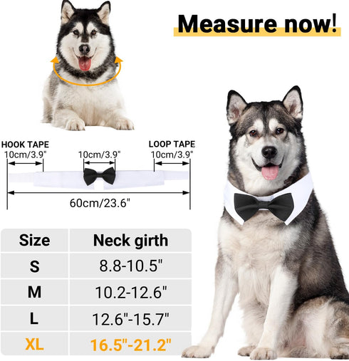 Segarty Dog Bow Tie, Adjustable Black Bowtie Collar for Extra Large Dogs, Dog Neck Tie Tuxedo Comfortable Cotton Boy Pets Grooming Accessories for Formal Wedding Holiday Birthday Gift Party