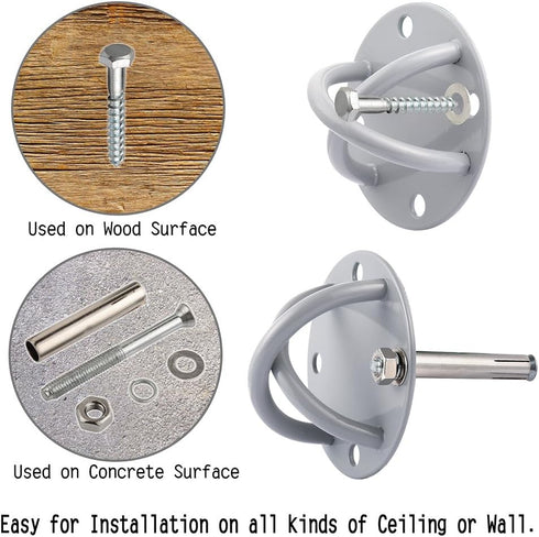 Wall Ceiling Mount Bracket for Gym & Home Suspension Straps - Anchor for Fitness Training, Yoga Swing, Battle Ropes