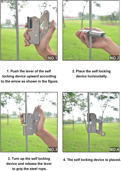 VBESTLIFE Self Locking Device - Rock Climbing Self Locking Rope Grab Fall Safety Harness Rope Grab Device