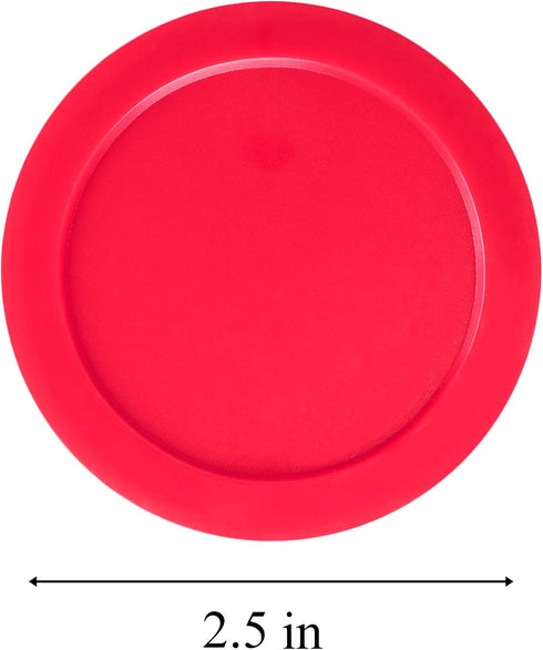 Super Z Outlet Red Replacement 2.5" Air Hockey Pucks for Game Tables, Pack of 4