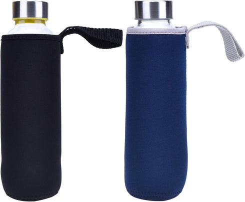 2 19.4 oz 550 ml Mudder Pieces Water Bottle Sleeve Neoprene Nylon Bottle Sleeve for Glass Water Bottle