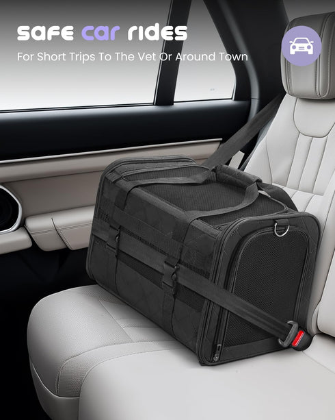25 Lbs,TSA Bag(Black,20 inch 13 inch 13 inch) MIDOG Cat Carrier Soft for Small to Medium-Sized Cats,Up to Airline