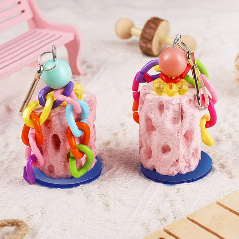POPETPOP 2 Pcs Bird Chewing Toys - Beak Grinding Stone for Parakeet Treats, Teeth Grinding Chew Toy for Parrot,